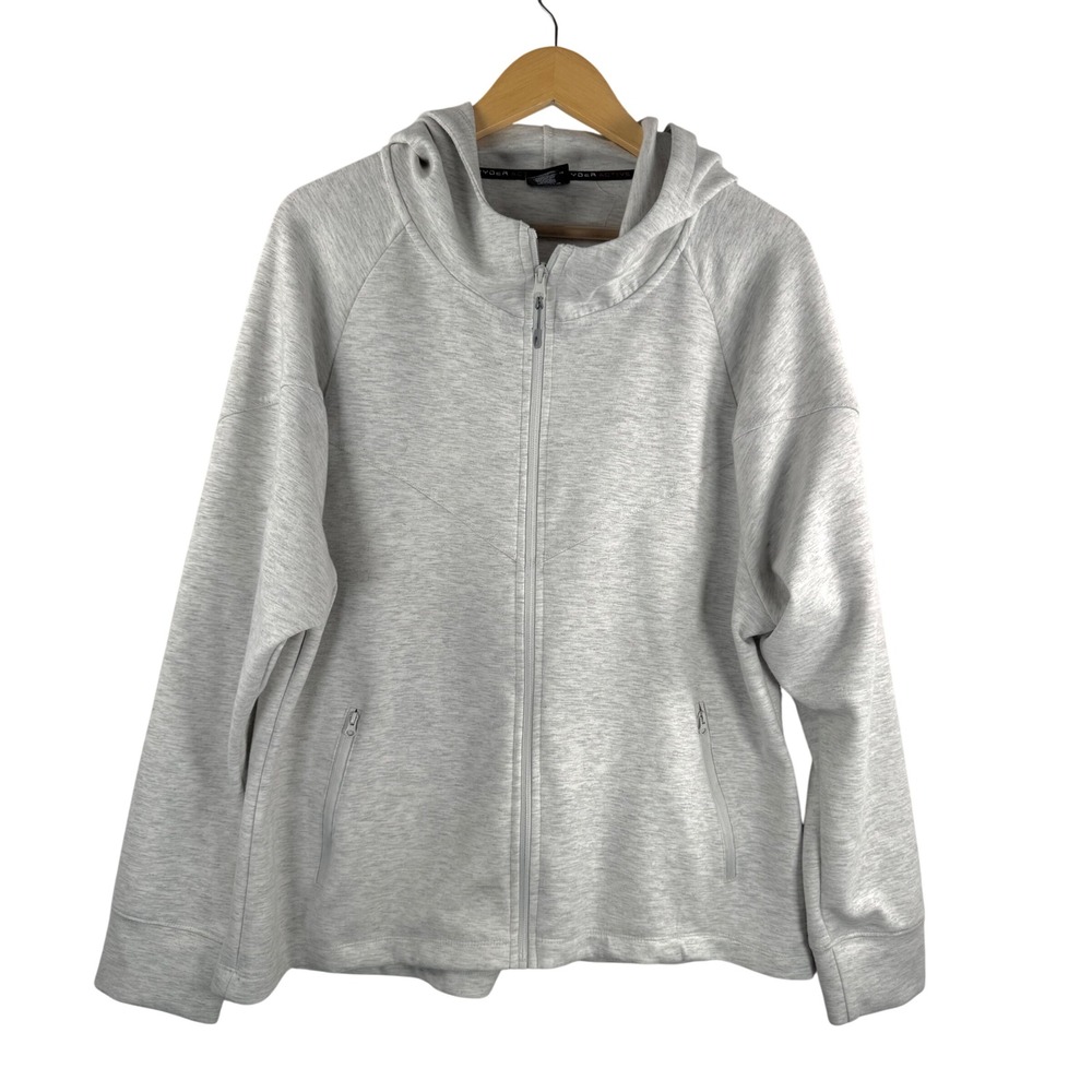 SPYDER ACTIVE Women Gray Full Zip Hooded Jacket‎ XL athleisure longe